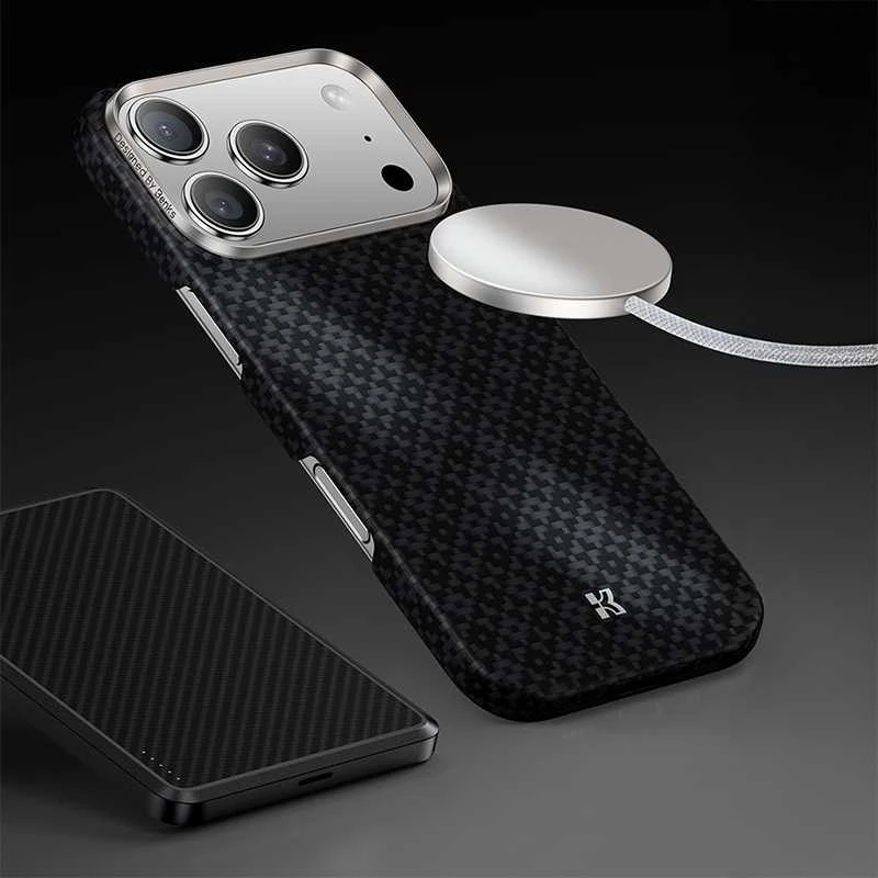 Benks Magnetic Armor Air Armor Grid Kevlar dėklas Metal Frame 600D (B068), skirtas Apple iPhone 17 Air, juodos spalvos