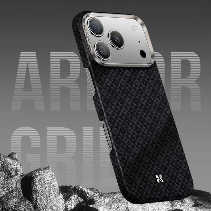 Benks Magnetic Armor Air Armor Grid Kevlar dėklas Metal Frame 600D (B068), skirtas Apple iPhone 17 Air, juodos spalvos
