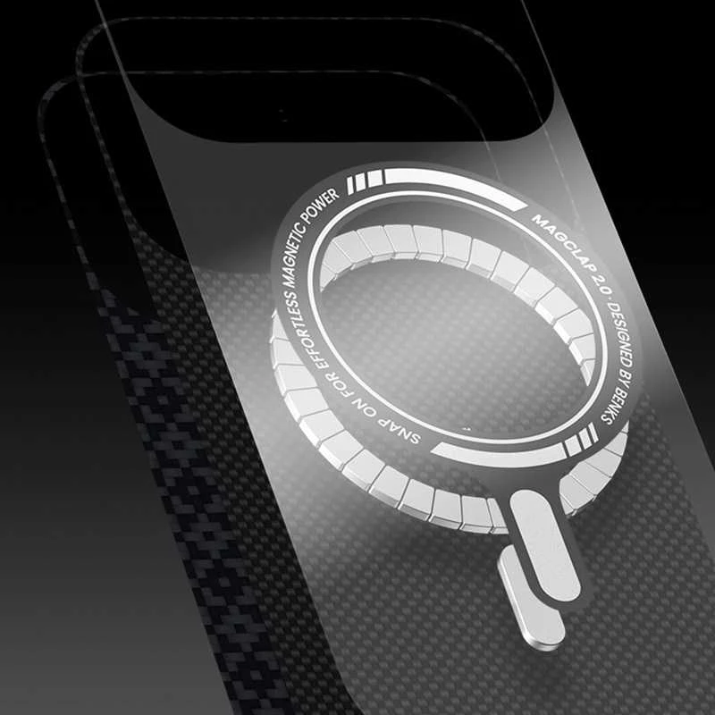 Benks Magnetic Armor Air Armor Grid Kevlar dėklas Metal Frame 600D (B068), skirtas Apple iPhone 17 Air, juodos spalvos