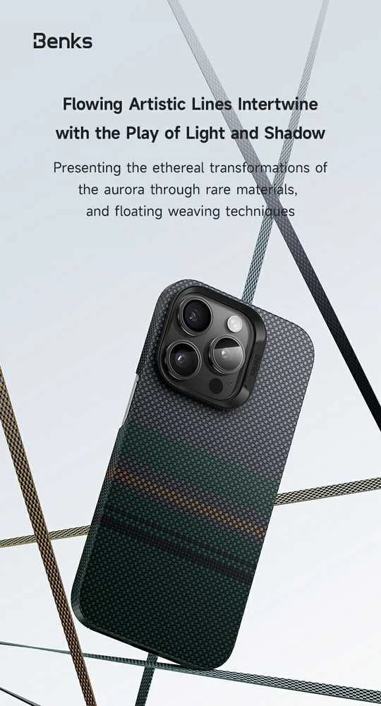 Benks Magnetic Armor Air Aurora Kevlar 600D dėklas (0066) Apple iPhone 16 Pro Max