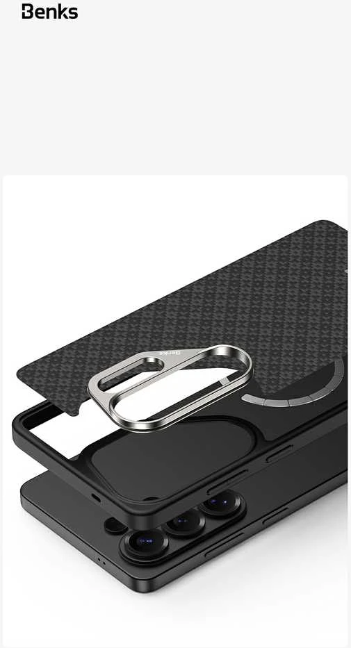 Benks Magnetic Armor Pro Armor Grid Kevlar dėklas Metal Frame 600D (H050) skirtas Samsung Galaxy S26 Ultra juodas