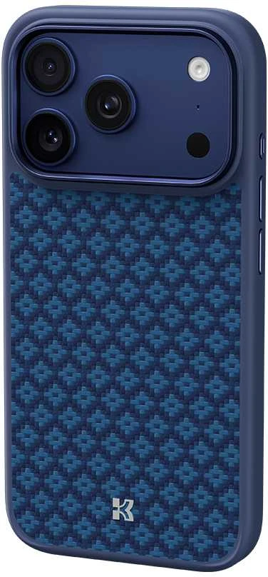 Benks Magnetic Armor Pro Armor Grid Kevlar dėklas Metal Frame 600D (YB69) skirtas iPhone 17 Pro mėlynas