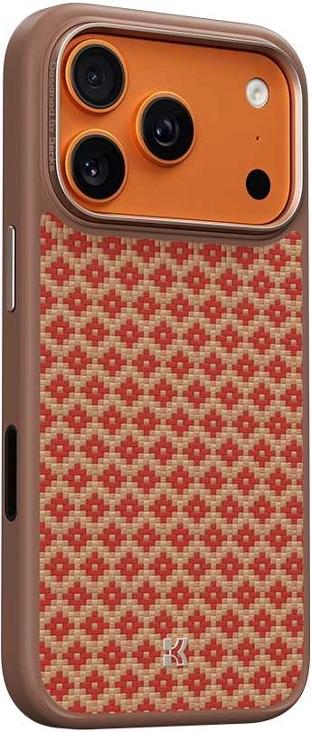 Benks Magnetic Armor Pro Armor Grid Kevlar dėklas Metal Frame 600D (YB69) skirtas Apple iPhone 17 Pro oranžinės spalvos