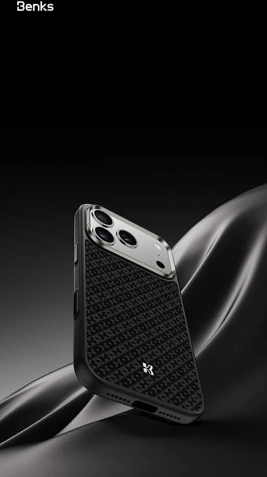 Benks Magnetic Armor Pro Armor Grid Kevlar dėklas Metal Frame 600D (Y069) skirtas Apple iPhone17 Pro juodas