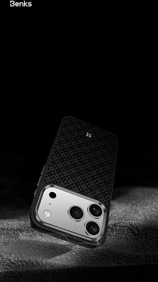 Benks Magnetic Armor Pro Armor Grid Kevlar dėklas Metal Frame 600D (Y069) skirtas Apple iPhone17 Pro juodas