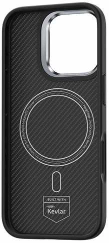 Benks Magnetic Armor Pro Kevlar dėklas Metal Frame 600D Apple iPhone 16 Plus juodos spalvos