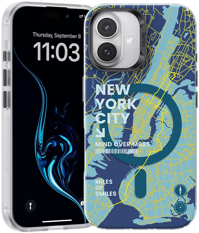 Benks Magnetic City New York dėklas skirtas Apple iPhone 16 Plus