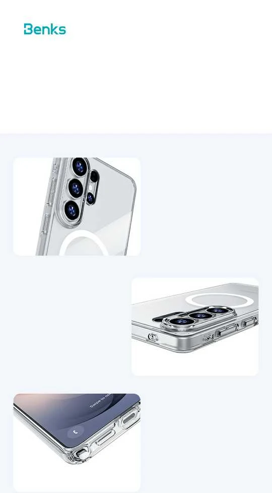 Benks Magnetic Crystal dėklas (A049) skirtas Samsung Galaxy S26 Plus transparent