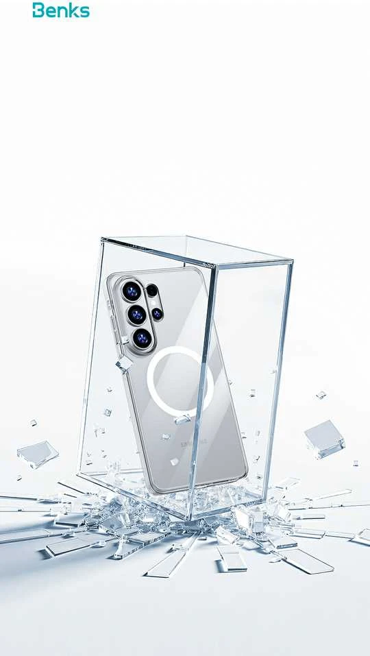 Benks Magnetic Crystal dėklas (A050) skirtas Samsung Galaxy S26 Ultra transparent
