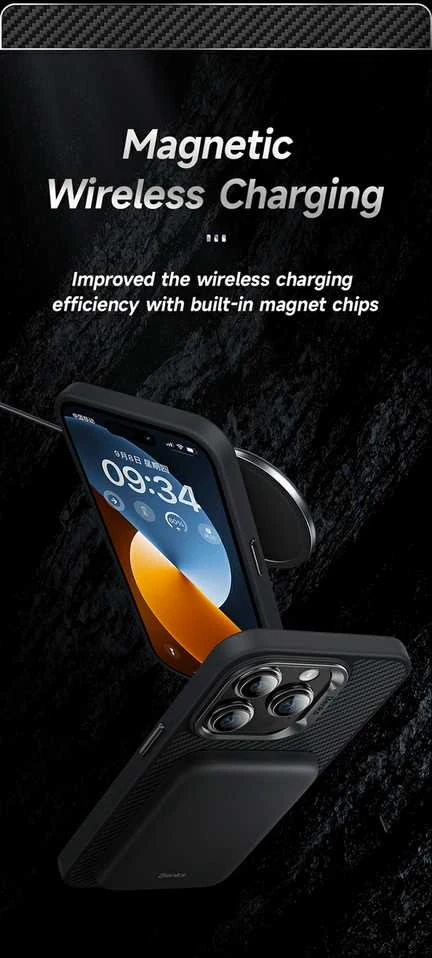 Benks Magnetic Hybrid Armor Pro Kevlar dėklas Metal Frame 600D Apple iPhone 15 Plus juodos spalvos