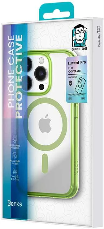 Benks Magnetic Lucent Pro dėklas skirtas Apple iPhone 16 Pro žalios spalvos