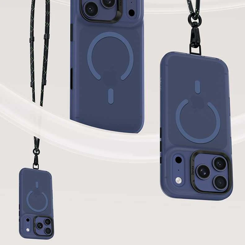 Benks Magnetic Lucid Armor dėklas (C069) skirtas Apple iPhone 17 Pro mėlynos spalvos (Camera Control Button)