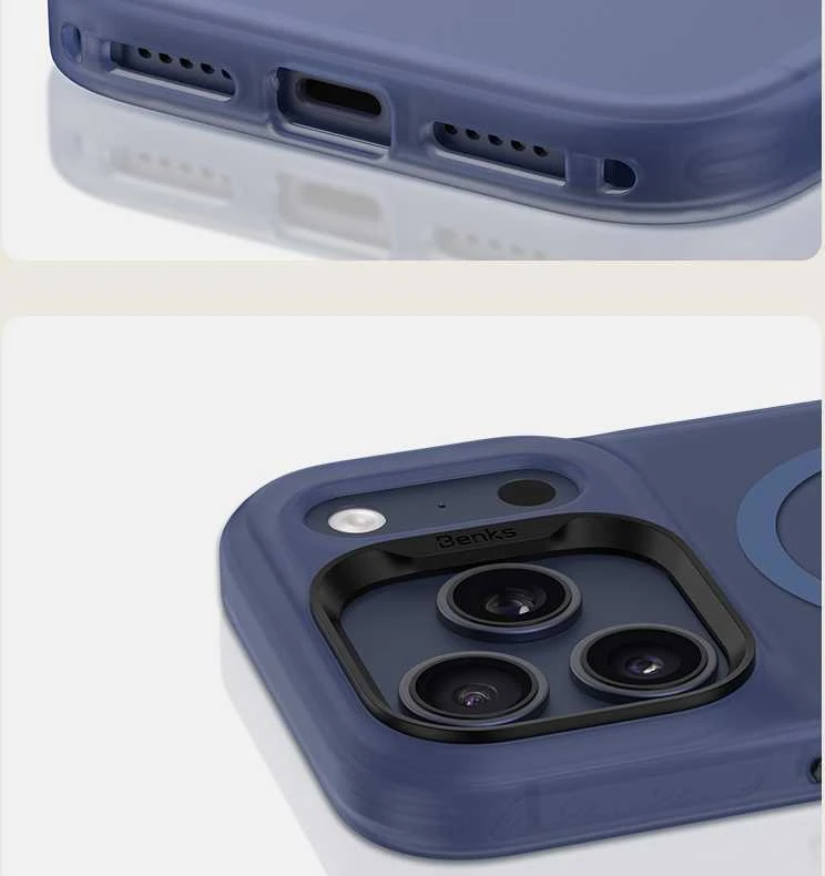 Benks Magnetic Lucid Armor dėklas (C069) skirtas Apple iPhone 17 Pro mėlynos spalvos (Camera Control Button)