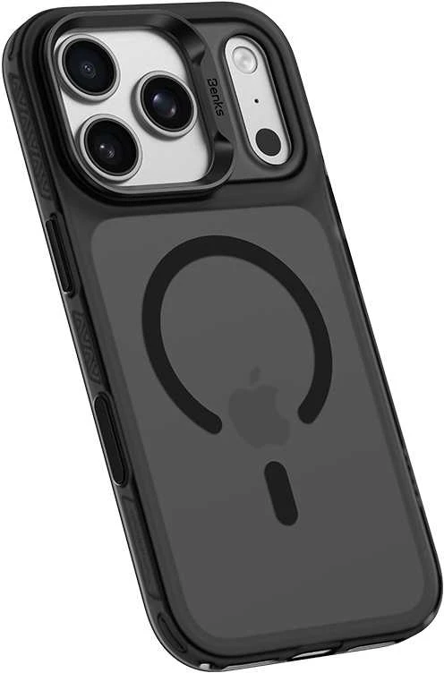 Benks Magnetic Lucid Armor dėklas (K070) skirtas Apple iPhone 17 Pro Max juodos spalvos (Camera Control Button)