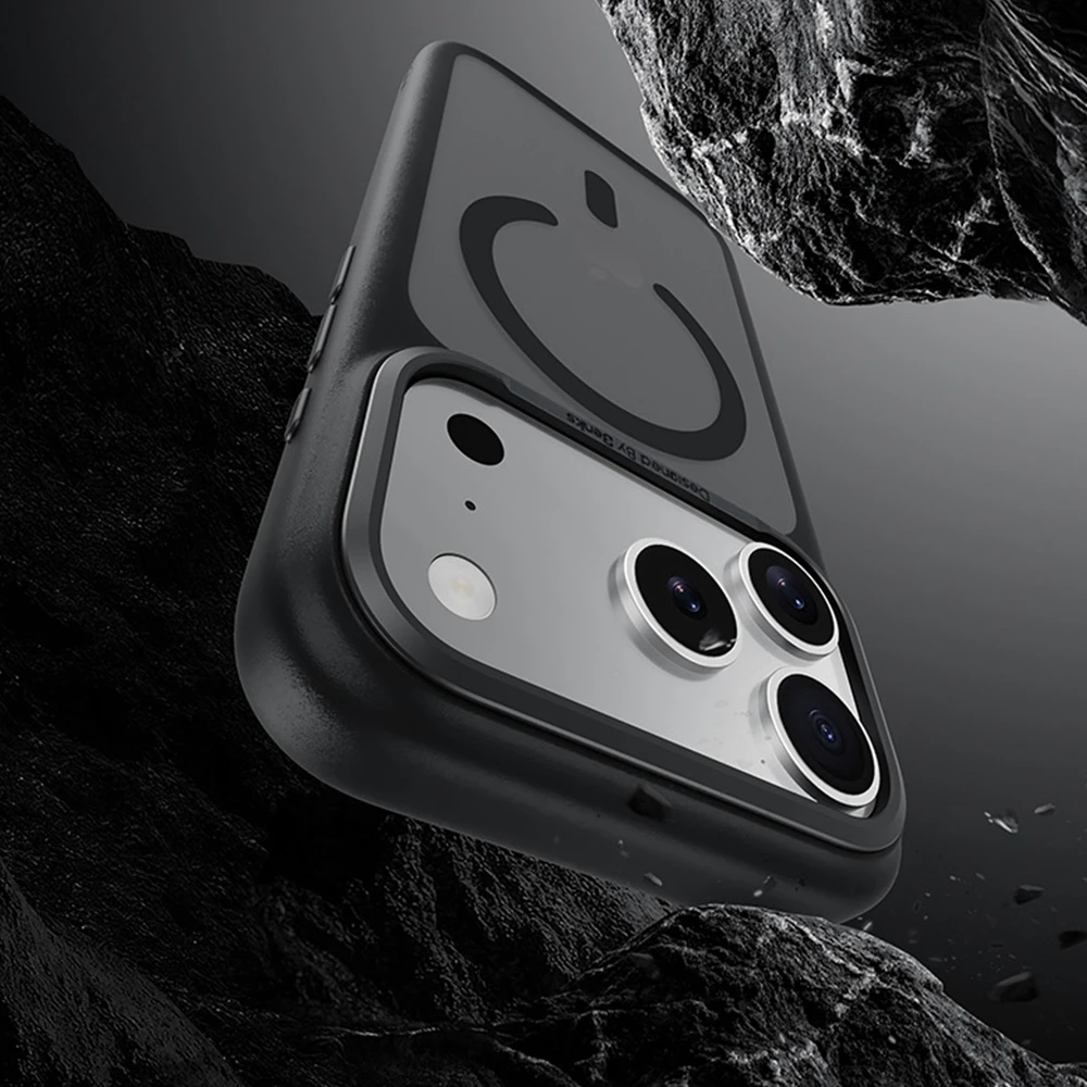 Benks Magnetic Mist dėklas Metal Frame (C.K.FF.AP.BK.0072) skirtas iPhone 18 Pro/17 Pro, juodos spalvos (Camera Control Button)