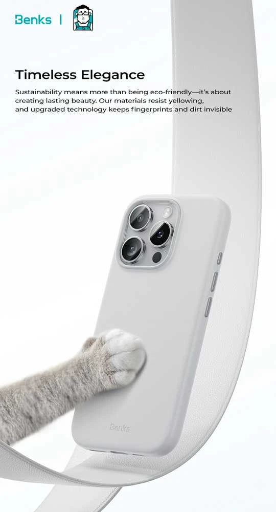 Benks Magnetic Vita Pro silikoninis dėklas skirtas Apple iPhone 16 Pro Max žalios spalvos