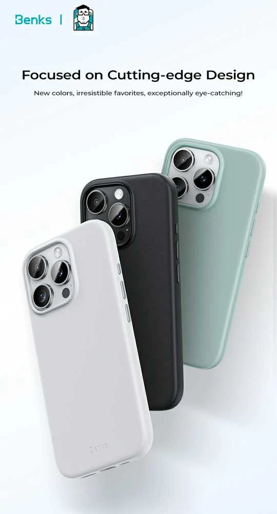 Benks Magnetic Vita Pro silikoninis dėklas skirtas Apple iPhone 16 Pro juodos spalvos