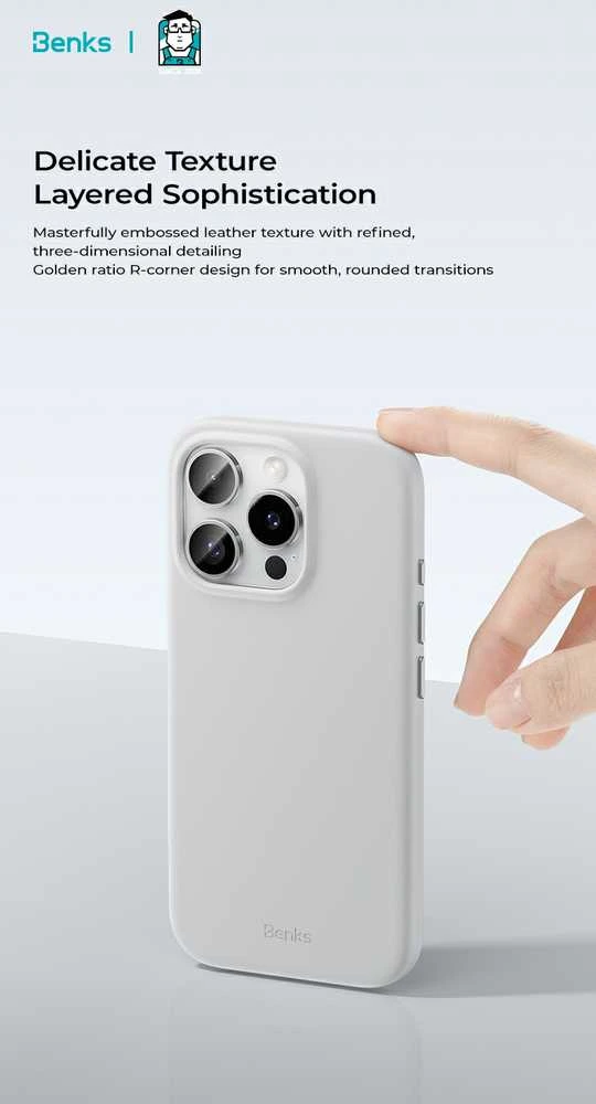 Benks Magnetic Vita Pro silikoninis dėklas skirtas Apple iPhone 16 Pro pilkos spalvos