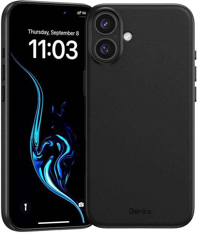Benks Magnetic Vita Pro Silicone dėklas skirtas Apple iPhone 16 Plus juodos spalvos