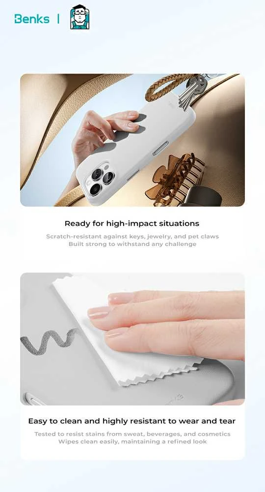 Benks Magnetic Vita Pro silikoninis dėklas skirtas Apple iPhone 16 Pro Max žalios spalvos
