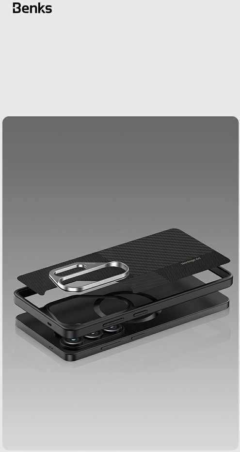 Benks Montage Magnetic Armor Pro Kevlar dėklas Metal Frame 600D+1500D (L050) skirtas Samsung Galaxy S26 Ultra juodas