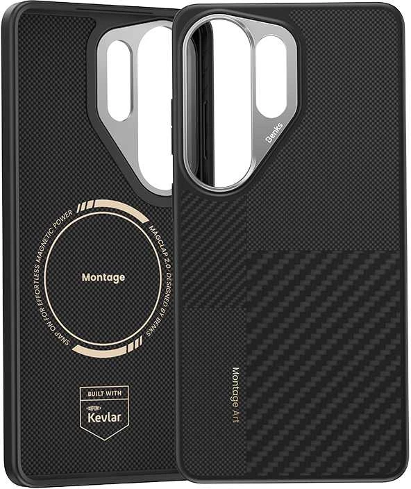 Benks Montage Magnetic Armor Pro Kevlar dėklas Metal Frame 600D+1500D (L050) skirtas Samsung Galaxy S26 Ultra juodas