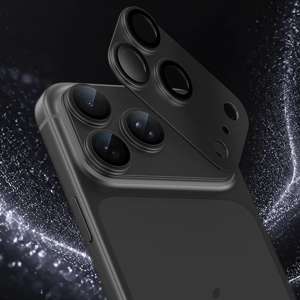 Benks OmniWarrior metalinis integruotas objektyvo apsauginis stikliukas (C.M.SX.AP.BK.R070), skirtas iPhone 18 Pro (AR/juodas)