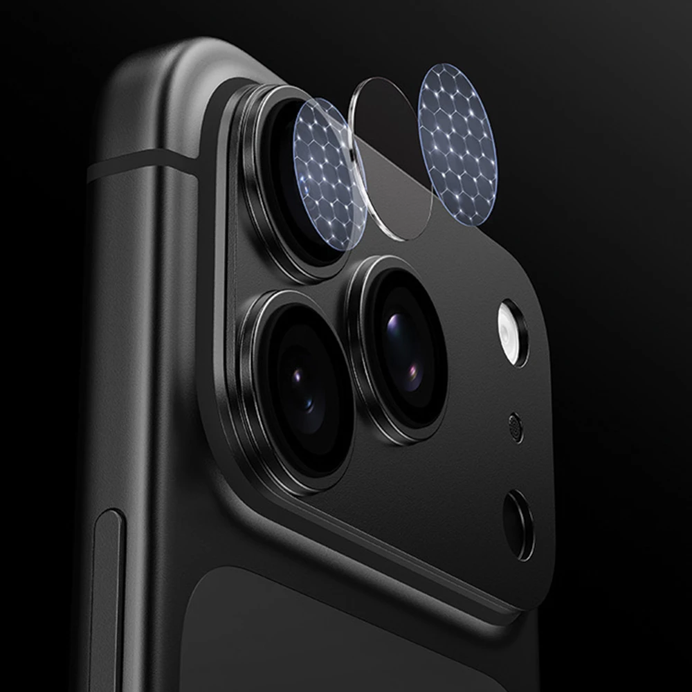 Benks OmniWarrior metalinis integruotas objektyvo apsauginis stikliukas (C.M.SX.AP.BK.R070), skirtas iPhone 18 Pro (AR/juodas)