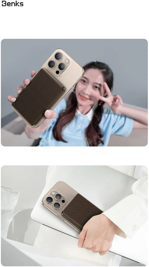 „Benks“ 10000mAh MP17 „Armor Tint Gold“ – C tipo, magnetinis, su indukciniu įkrovimu
