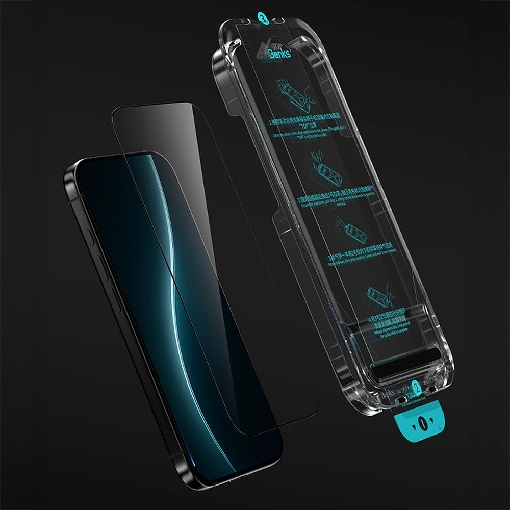Benks Tempered glass Glass Warrior Sapphire Coating (C.M.MZ.AP.BK.D073) skirtas iPhone 18 Pro Max/17 Pro Max juodos spalvos