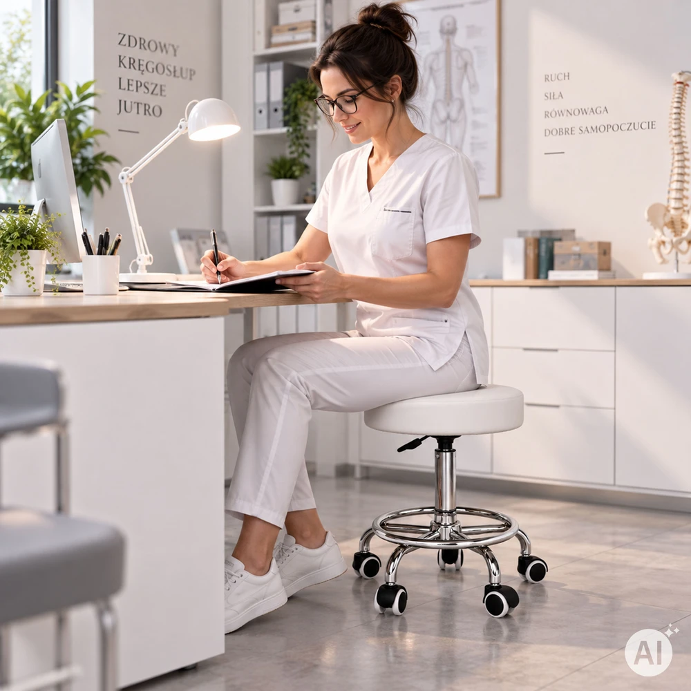 Besisukanti kėdė taburetė su ratukais kosmetologinė medicininė reguliuojama kėdė juoda ModernHome