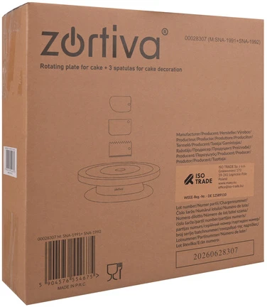 Zortiva Besisukantis torto stovas + 3 mentelės tortams dekoruoti