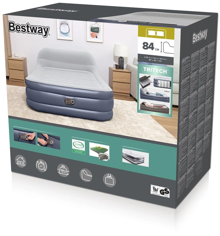 Bestway Pripučiama lova su įmontuota pompa, 226x152x84cm