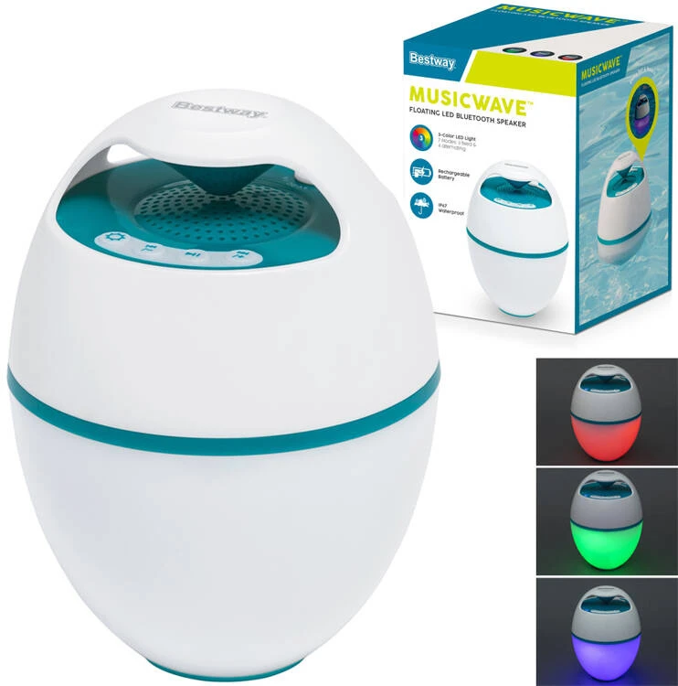 Bestway plaukiojantis MusicWave™ garsiakalbis su Bluetooth ir 58700 LED lempute