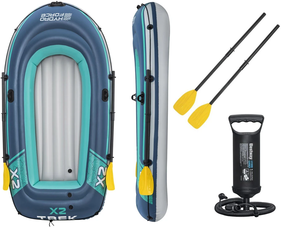 Pontonas TREK X2, 232 cm x 118 cm + BESTWAY aksesuaras