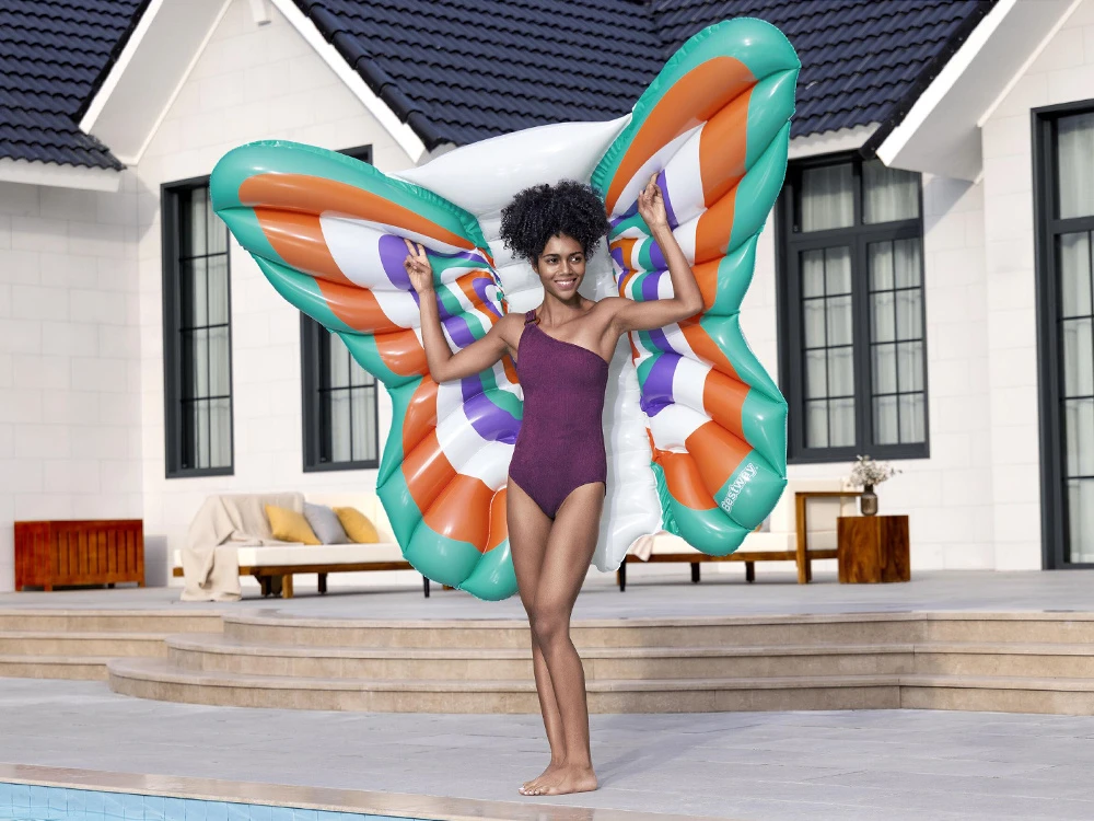 Bestway Pripučiamas paplūdimio čiužinys - didelis vandens gultas BUTTERFLY 193x176cm 43963