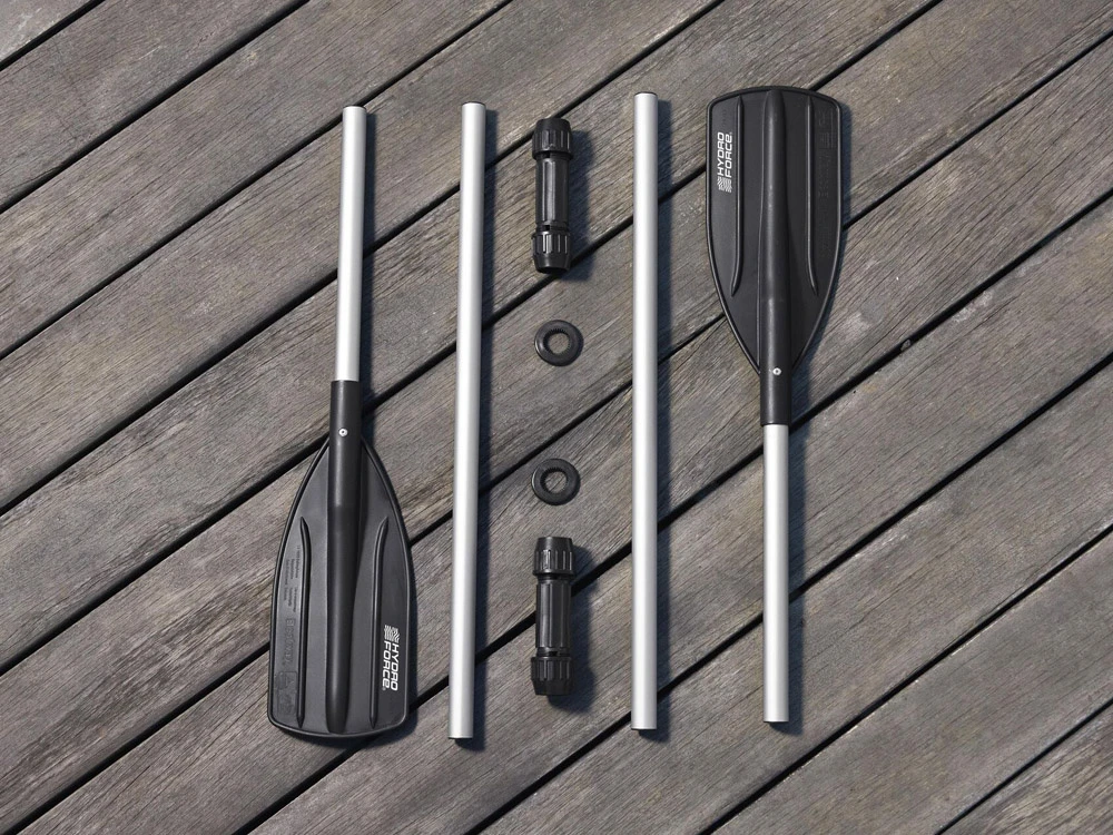 Bestway pripučiamas pontonas + irklai 294 x 137 cm Voyager X3 plaustų rinkinys 65164