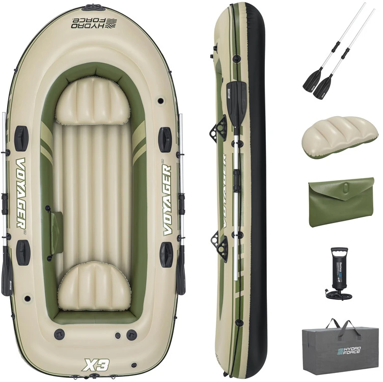 Bestway pripučiamas pontonas + irklai 294 x 137 cm Voyager X3 plaustų rinkinys 65164
