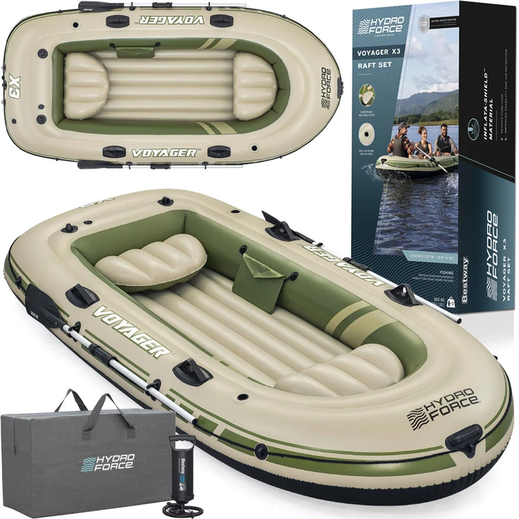 Bestway pripučiamas pontonas + irklai 294 x 137 cm Voyager X3 plaustų rinkinys 65164