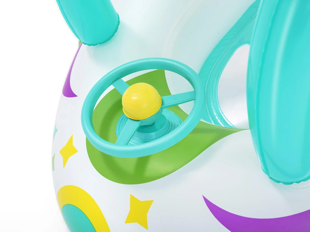 BESTWAY pripučiamas vaikiškas plaustas su stogeliu Space Splash, 1.07m x 1.12m, 34149