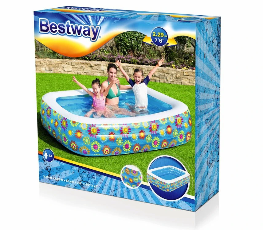 Bestway Vaikiškas pripučiamas baseinas, mėlynos spalvos, 229x152x56cm
