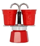 Bialetti Mini Express kavos virimo aparatas, raudonos spalvos, 2 puodeliai