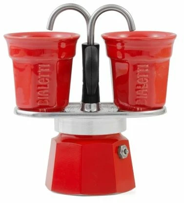 Bialetti Mini Express kavos virimo aparatas, raudonos spalvos, 2 puodeliai
