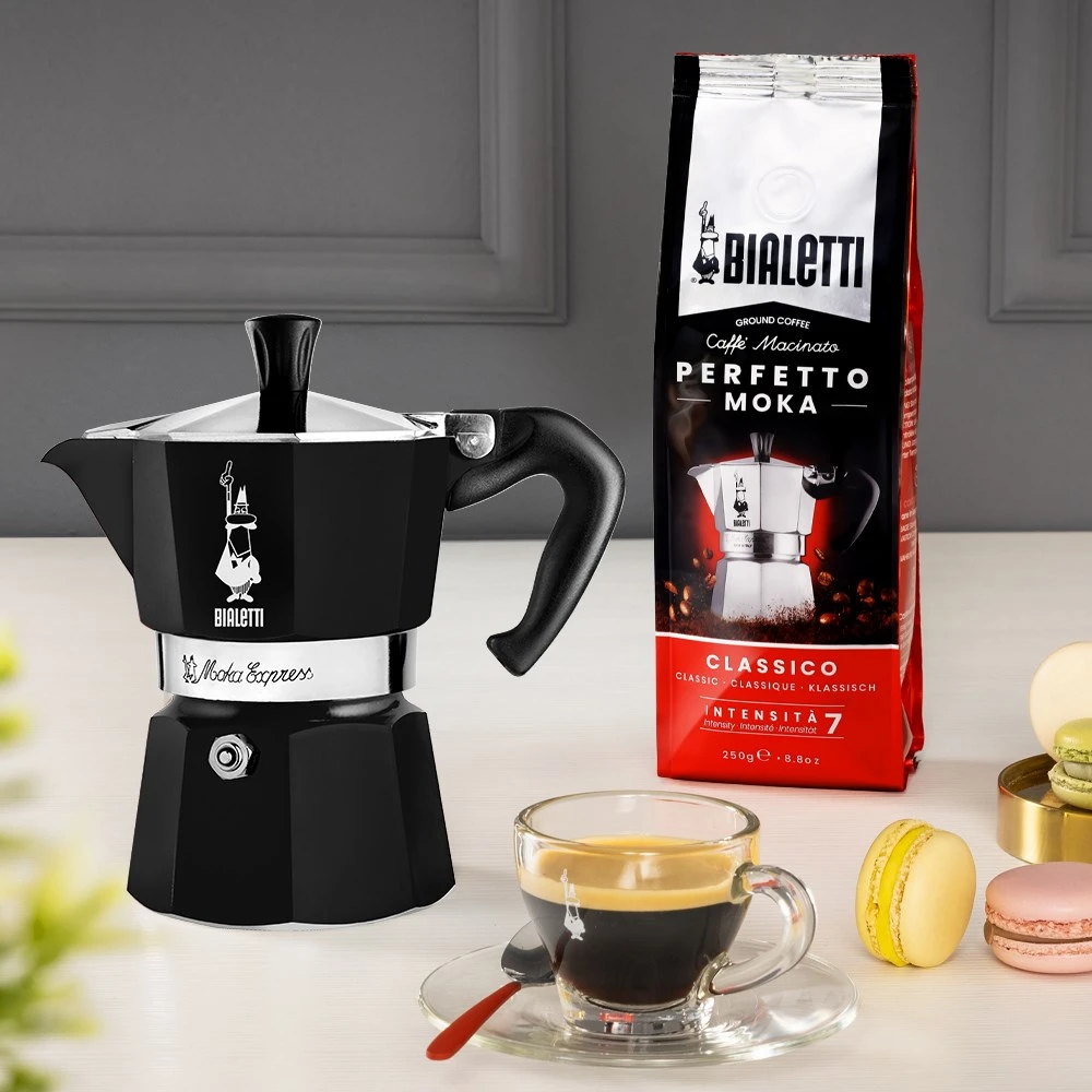Moka kavinukas Bialetti Moka Express Juodas 3 cups
