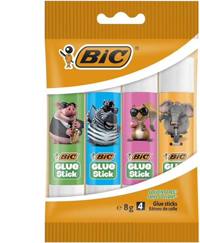 Bic Pieštukiniai klijai Eco Glue Stick Deco 8 g, 4 vnt. rinkinys