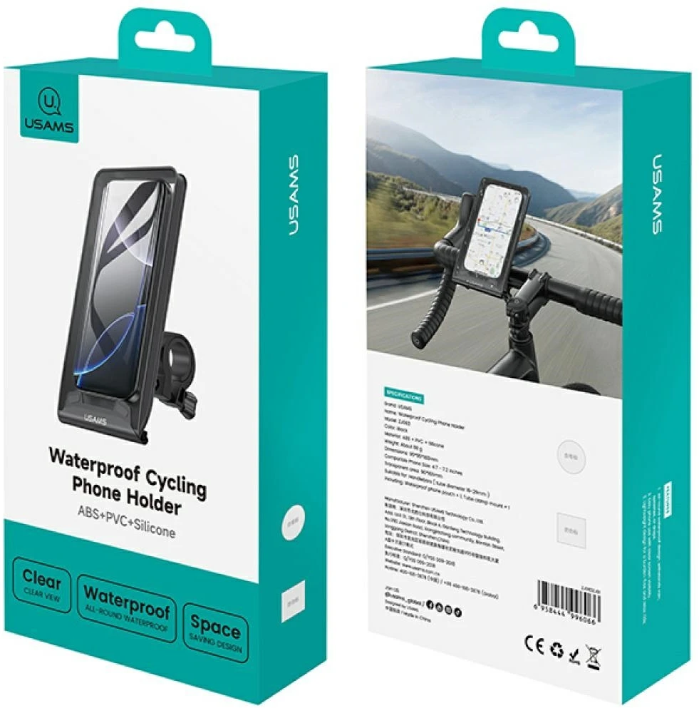 Bicycle holder USAMS ZJ083 waterproof juodos spalvos