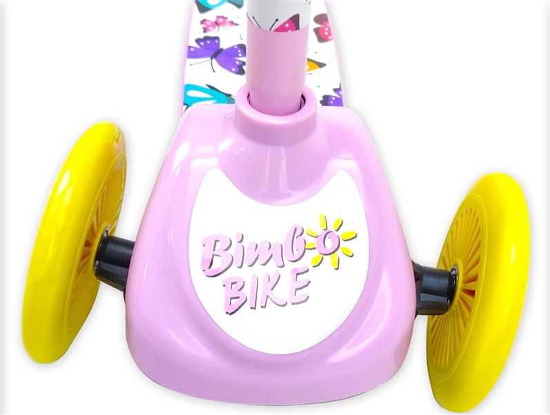 Bimbo_ Bike Vaikiškas paspirtukas Bimbo Bike, geltonas/rožinis
