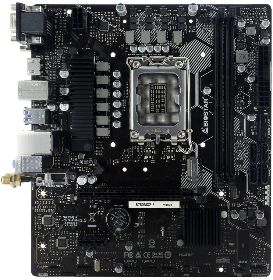 Biostar B760MX2-E D4 pagrindinė plokštė Intel B760 LGA 1700 micro ATX