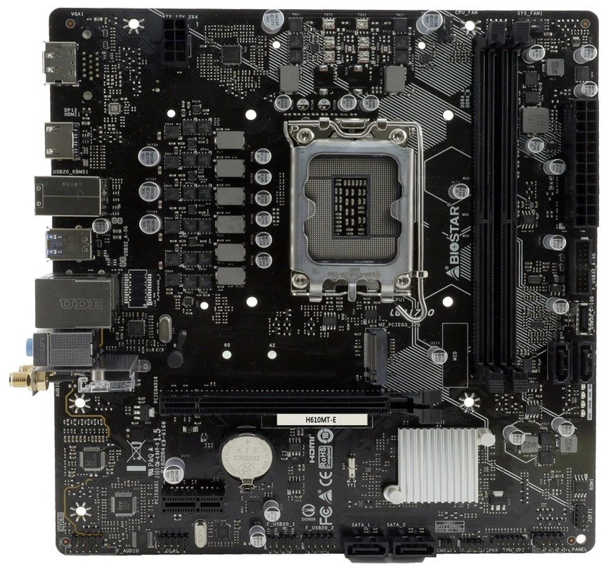 Pagrindinė plokštė Biostar H610MT-E, LGA 1700, Micro-ATX