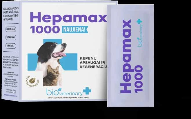 Bioveterinary Hepamax 1000 maisto papildas augintiniams N28